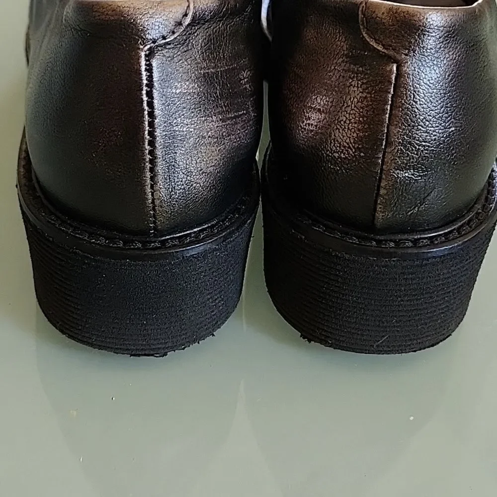 Aquatalia Chunky Kenley Metallic Chic Avant Garde Whimsigoth Loafers‎ Size 7.5